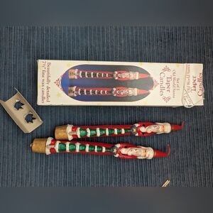 Retro Old World Santa Taper Candles